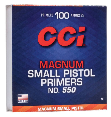 CCI 550 MAG SMALL PISTOL PRIMER 100 RND/BX