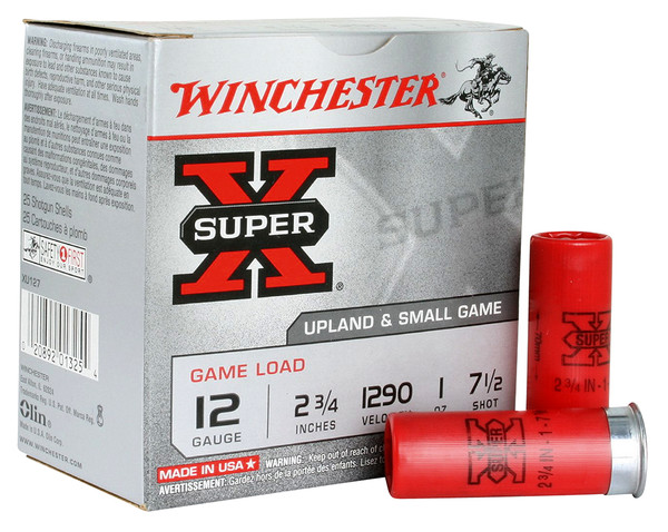 XU127 SHOTSHELL 12 GA 2-3/4" #7.5 SUPER-X UPLAND 1-020892013254