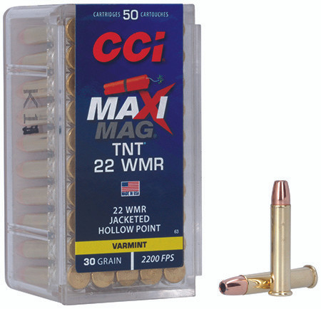 63 CCI 22 WMR  MAXI MAG 30GR TNT JHP 50 RND/BX -26-076683000637