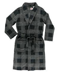 *Men'S Grey Plaid Robe S/M-210000218095