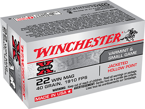 WINCHESTER SUPER X 22WMR 40GR JHP X22MH-020892100718