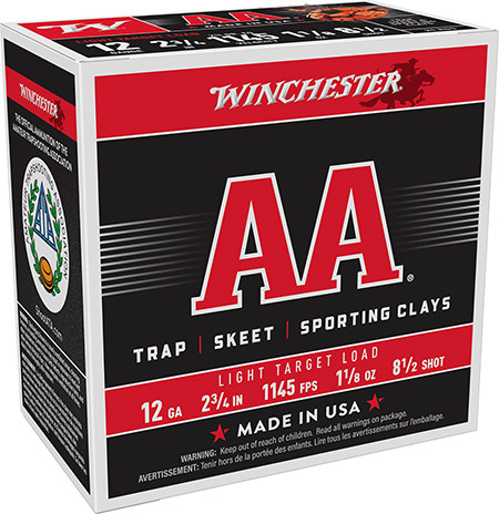 AA1285 SHOTSHELL 12 GA 2-3/4" #8.5 AA LIGHT TARGET-020892015333