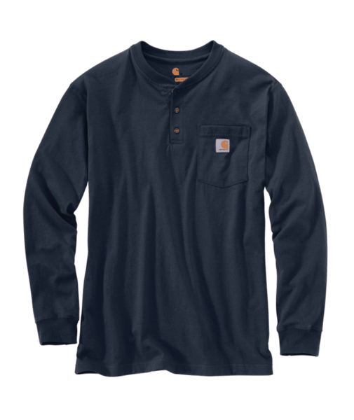 K128-NVY XL Navy Loose Fit Heavyweight Long-Sleeve-035481107672