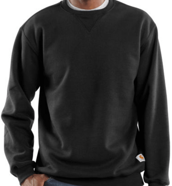 K124-BLK M Black Loose Midweight Crewneck Sweatshi-035481178726