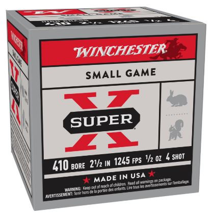 X414 SHOTSHELL 410 GA 2-1/2" #4 SUPER-X UPLAND HB-020892001008