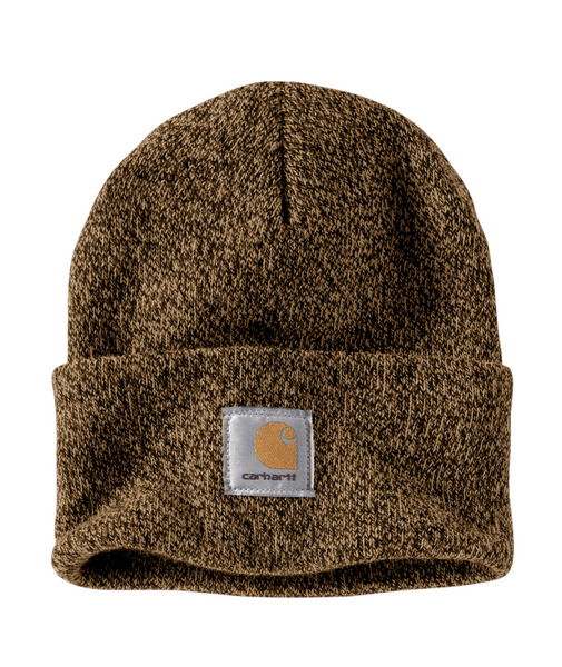 A18-247 OS Dark Brown/Sandstone Knit Cuffed Beanie-889192344549
