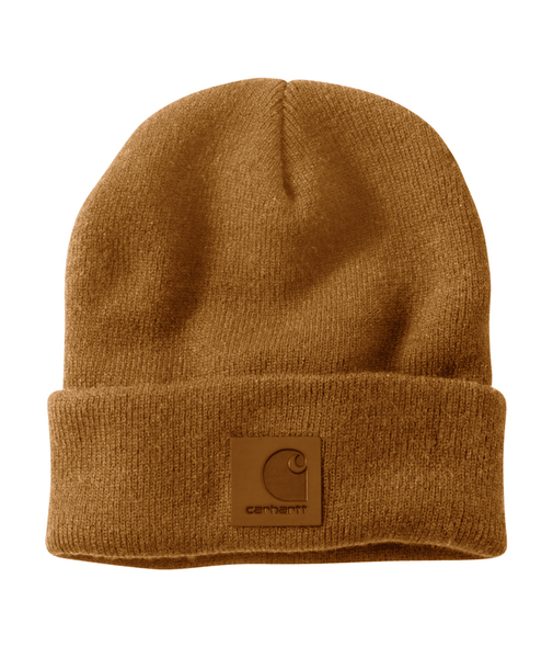 101070-BRN OS Carhartt Brown Tonal Patch Beanie -2-192776860893