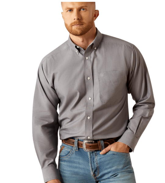 10058804 LG R GREY MNS Wrinkle Free Solid Shirt-25-197318421716