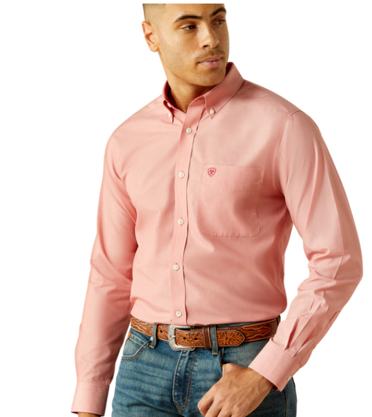 10059156 MED R RED MNS Wrinkle Free Solid Fitted S-197318431685