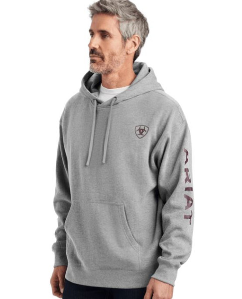 10040817 XXXL  HEATHER GREY MNS Ariat Logo Hoodie--210000345009