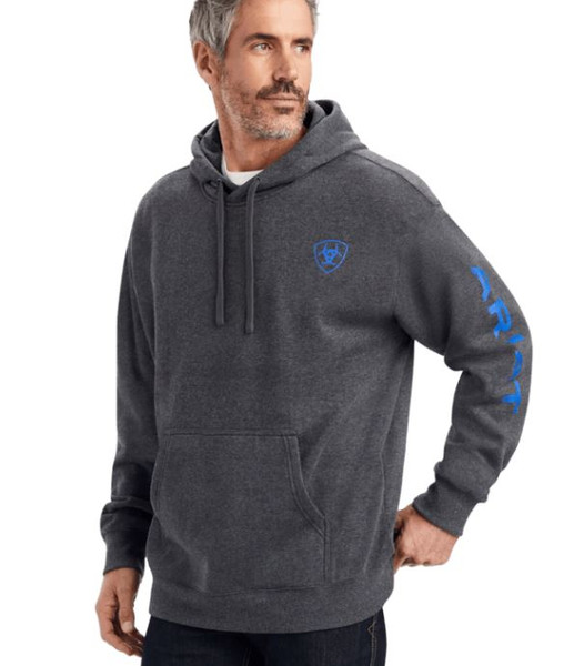 10040816 XLT  CHARCOAL HEATHER MNS Ariat Logo Hood-210000345019