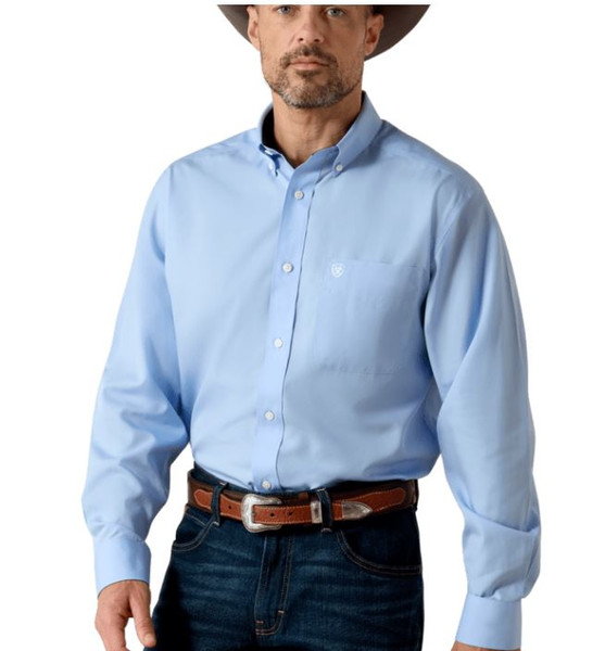 MED R MNS WF SOLID LS SHIRT LIGHT BLUE LIGHT BLUE--210000345033