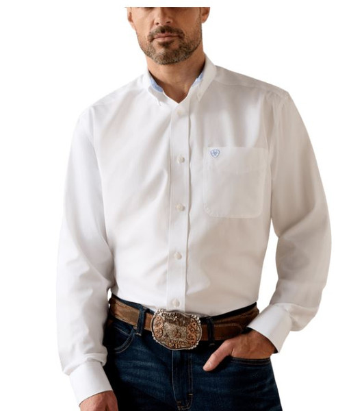 XXL R MNS WF SOLID LS SHIRT WHITE WHITE-25-210000345046