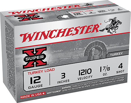 X123MT4 SHOTSHELL 12 GA 3" #4 SUPER-X TURKEY 1-7/8-020892011175