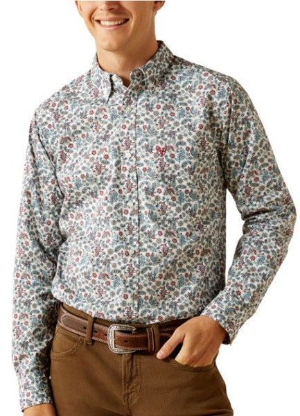 10058996 MED R LIGHT BLUE MNS Stiles Fitted Shirt--197318414893