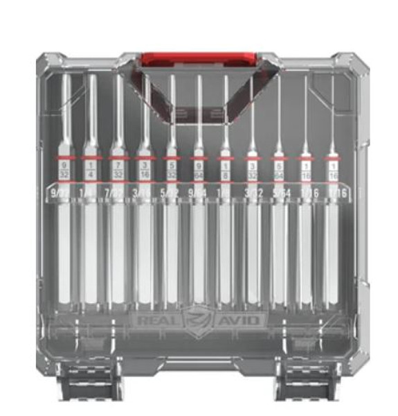 Real Avid Standard Pin Punch Set Steel 11 Pieces-813119015175