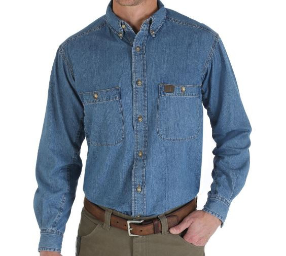 103W510an Denim Work Shirt Xxl-210000340154