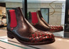 Leather Braided Men's Chelsea Boots