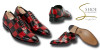Handmade eel skin men's oxford shoes Goodyear welt exotic leather dress shoes black red checkerboard
