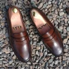 Maroon Handmade Goodyear Welted Moccasins for Men