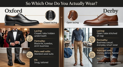 Oxfords vs. Derbies: How to Actually Tell Them Apart (and Wear Them Right)