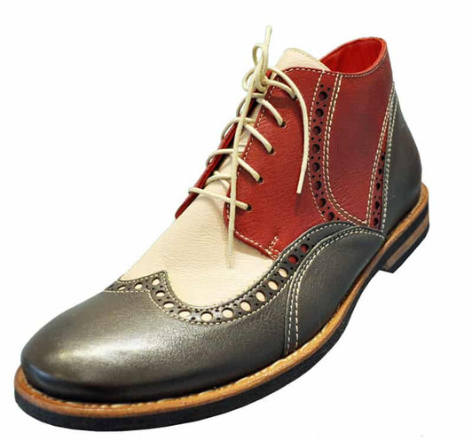Leather Wingtip Chukka Boots