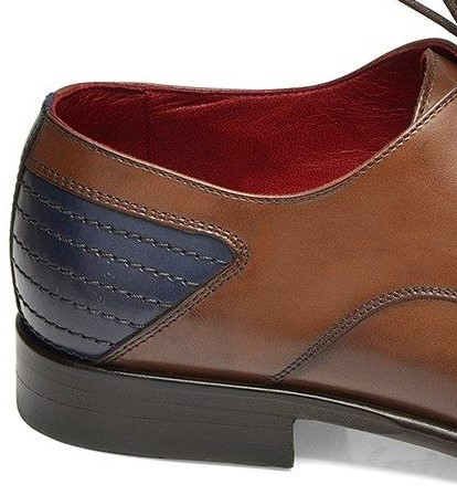 Leather Men's Oxfords Stitched Toe Heel Cap