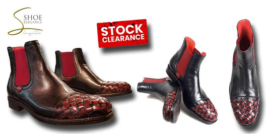 Natural Leather Braided Men's Chelsea Boots