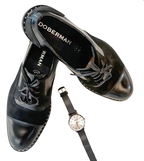 Leather & Velour Classic Men's Derby