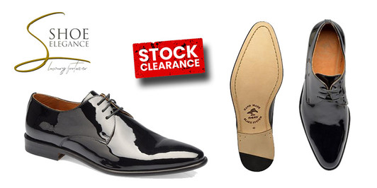 Handmade Men's Derby Shoes in Patent Leather
