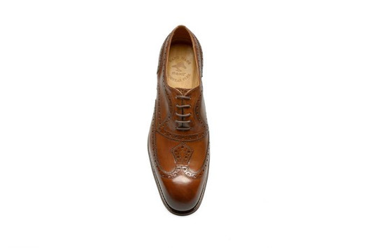 Handcrafted Brown Natural Leather Brogues with Goodyear Welt