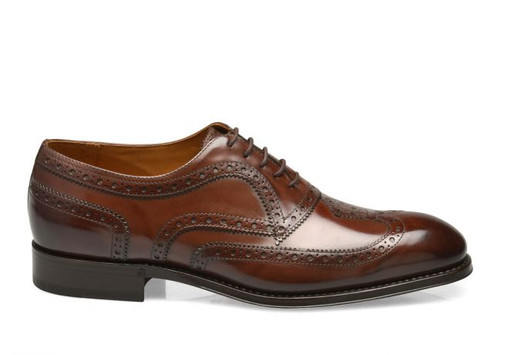 Handcrafted Brown Natural Leather Brogues with Goodyear Welt