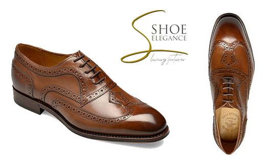 Handcrafted Brown Natural Leather Brogues with Goodyear Welt