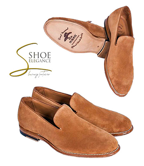 Handmade Goodyear Welted Velour Slip-on Men's Loafers