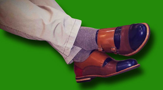 Multi-Tone Florentine Leather Men's Monk Strap Shoes