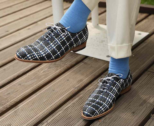 Handmade Goodyear Welted Premium Natural Braided Leather Men's Oxfords G015