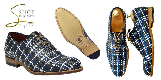 Handmade Goodyear Welted Premium Natural Braided Leather Men's Oxfords G015