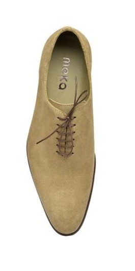 Natural Suede Leather One-cut Blake Stitched Men's Oxfords