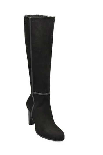 Natural Velour Leather Knee-high Boots