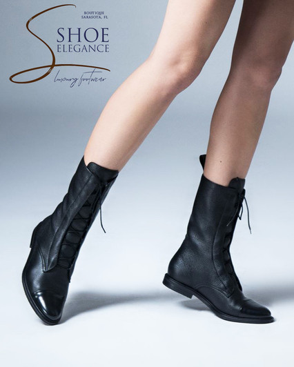 Leather Women's Lace-up Ankle Boots