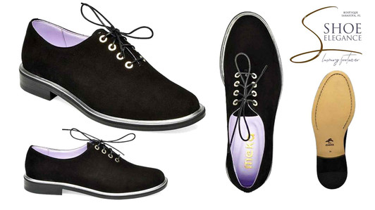 Velour Leather Women's Oxford Shoes