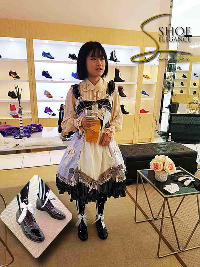 Patent Leather Lace-up Women's Boots with Embossed European Contour Map