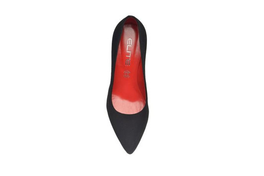 Premium Black Suede Women's V-neck Pumps