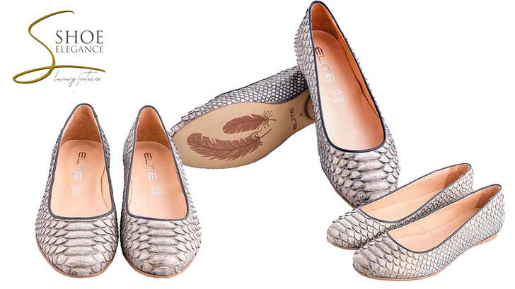 Natural Python Leather Women's Slip-on Loafers