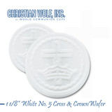 1-1/8" White No. 5 Cross and Crown Wafers  - Ships Free
