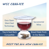 WCC Chalice Communion product graphic highlighting sacramental wine and gluten-free bread design