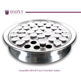 Silver communion tray filled with sealed Simply prefilled communion cups