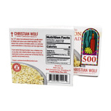 Back of Christian Wolf 500 gluten-free communion bread box showing product details
