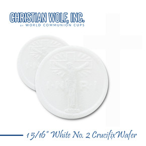 1-5/16" White No.2 Crucifix Wafers  - Ships Free
