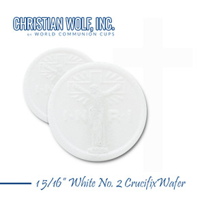 1-5/16" White No.2 Crucifix Wafers - 1000 Wafers